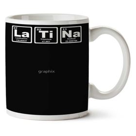 Art Hediye Latina Latin Periyodik Cetvel İki Tarafı Baskılı Kupa Bardak