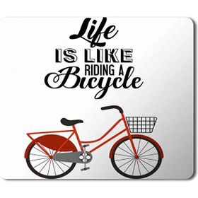 Art Hediye Life is Like Riding a Bicycle Retro Bisiklet Baskılı 23x19 cm Mouse Pad