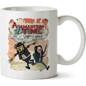 Art Hediye Logan Adventure Time Mashup Adamantium Time Background İki Tarafı Baskılı Kupa Bardak