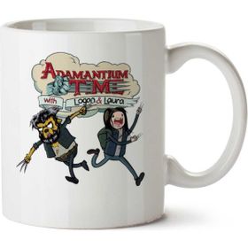Art Hediye Logan Adventure Time Mashup Adamantium Time İki Tarafı Baskılı Kupa Bardak