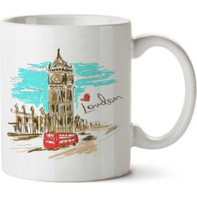 Art Hediye London City İngiltere İki Tarafı Baskılı Kupa Bardak
