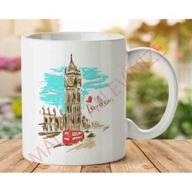 Art Hediye London City İngiltere İki Tarafı Baskılı Kupa Bardak