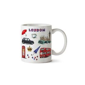 Art Hediye London England Londra İngiltere İki Tarafı Baskılı Kupa Bardak