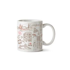 Art Hediye London Paris Drawing Iki Tarafı Baskılı Kupa Bardak