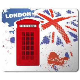 Art Hediye London Street Telephone Booths Baskılı 23x19 cm Mouse Pad