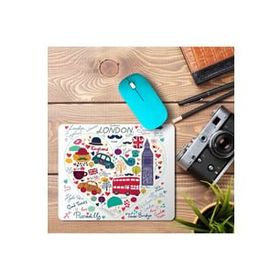 Art Hediye Londra Temalı Kalpli Baskılı 23x19 cm Mouse Pad