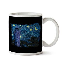 Art Hediye Lord Of The Rings Van Gogh Starry Hobbiton İki Tarafı Baskılı Kupa Bardak