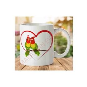 Art Hediye Love Birds İki Tarafı Baskılı Kupa Bardak