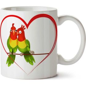 Art Hediye Love Birds İki Tarafı Baskılı Kupa Bardak