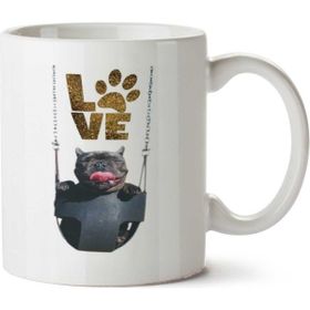 Art Hediye Love Dog Crazy İki Tarafı Baskılı Kupa Bardak