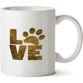 Art Hediye Love Dog Pati İki Tarafı Baskılı Kupa Bardak