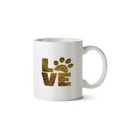 Art Hediye Love Dog Pati İki Tarafı Baskılı Kupa Bardak