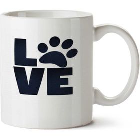 Art Hediye Love Dog Siyah Pati İki Tarafı Baskılı Kupa Bardak