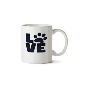 Art Hediye Love Dog Siyah Pati İki Tarafı Baskılı Kupa Bardak