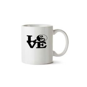 Art Hediye Love Dog Ying Yang İki Tarafı Baskılı Kupa Bardak
