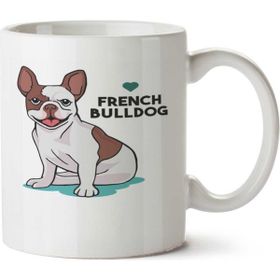 Art Hediye Love French Bulldog Pati İki Tarafı Baskılı Kupa Bardak