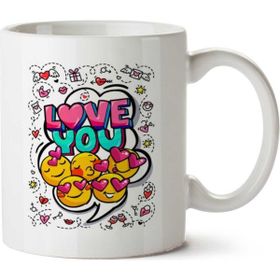 Art Hediye Love You Seni Seviyorum İki Tarafı Baskılı Kupa Bardak