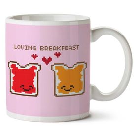 Art Hediye Loving Breakfast İki Tarafı Baskılı Kupa Bardak