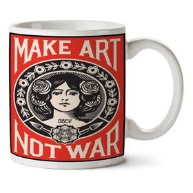 Art Hediye Make Art Not War İki Tarafı Baskılı Kupa Bardak