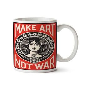 Art Hediye Make Art Not War İki Tarafı Baskılı Kupa Bardak