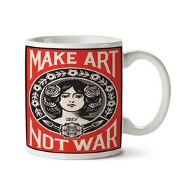 Art Hediye Make Art Not War İki Tarafı Baskılı Kupa Bardak