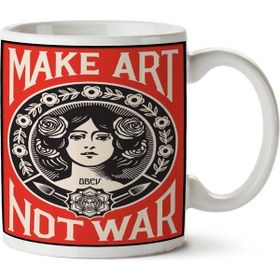 Art Hediye Make Art Not War İki Tarafı Baskılı Kupa Bardak