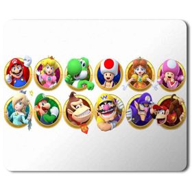 Art Hediye Mario Party Star Rush Karakterler Baskılı 23x19 cm Mouse Pad