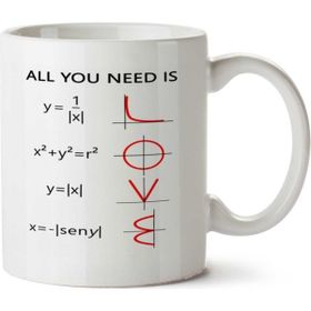 Art Hediye Matematiği Seviyorum İki Tarafı Baskılı Kupa Bardak