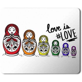 Art Hediye Matruşka Love is Love Seni Seviyorum Baskılı 23x19 cm Mouse Pad