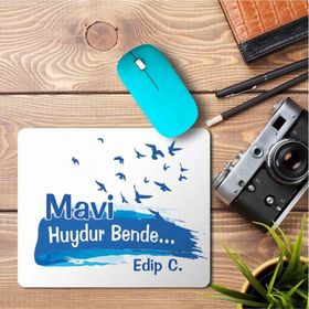 Art Hediye Mavi Huydur Bende Edip Cansever Baskılı 23x19 cm Mouse Pad
