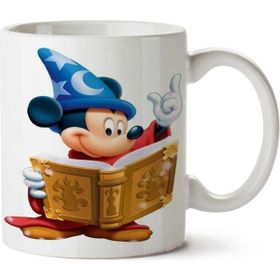 Art Hediye Mickey Mouse Kitap Okuyor İki Tarafı Baskılı Kupa Bardak