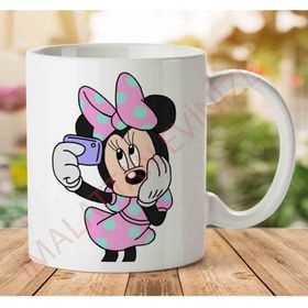 Art Hediye Mickey-Mouse-Minnie-Png Iki Tarafı Baskılı Kupa Bardak