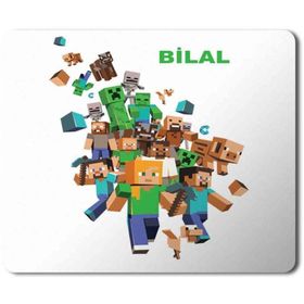 Art Hediye Minecraft Kişiye Özel İstediğiniz İsim Yazılır Baskılı 23x19 cm Mouse Pad