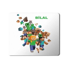 Art Hediye Minecraft Kişiye Özel İstediğiniz İsim Yazılır Baskılı 23x19 cm Mouse Pad