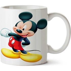 Art Hediye Minnie Mickey Mouse Gülümseme İki Tarafı Baskılı Kupa Bardak