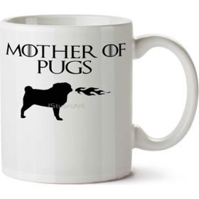 Art Hediye Mother Of Pugs İki Tarafı Baskılı Kupa Bardak