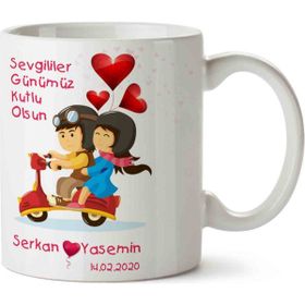 Art Hediye Motor Kalp Sevgililer Günü Kupa Bardak