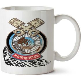 Art Hediye Motorcycles Motorsiklet Motor Piston İki Tarafı Baskılı Kupa Bardak