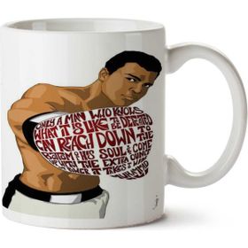 Art Hediye Muhammed Ali Eldiven Yazı İki Tarafı Baskılı Kupa Bardak