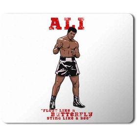 Art Hediye Muhammed Ali Float Like a Butterfly Sting Like a Bee Baskılı 23x19 cm Mouse Pad