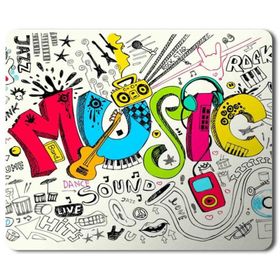Art Hediye Music Love Müzik Baskılı 23x19 cm Mouse Pad