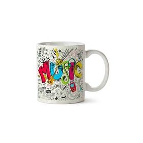 Art Hediye Music Love Müzik İki Tarafı Baskılı Kupa Bardak