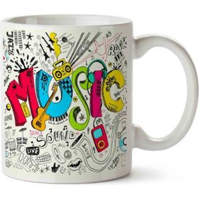 Art Hediye Music Love Müzik İki Tarafı Baskılı Kupa Bardak