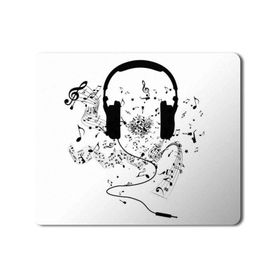 Art Hediye Music Müzik Headphones and Music Notes Baskılı 23x19 cm Mouse Pad