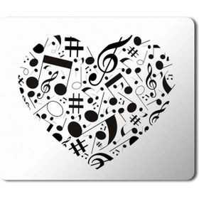 Art Hediye Music Müzik Kalp Nota Baskılı 23x19 cm Mouse Pad