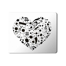 Art Hediye Music Müzik Kalp Nota Baskılı 23x19 cm Mouse Pad