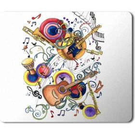 Art Hediye Müzik Enstrüman Music Gitar Darbuka Klarnet Baskılı 23x19 cm Mouse Pad