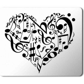 Art Hediye Müzik Kalp Love Baskılı 23x19 cm Mouse Pad