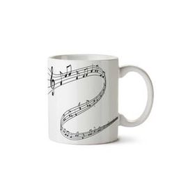 Art Hediye Müzik Kıvrılan Notalar İki Tarafı Baskılı Kupa Bardak