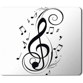 Art Hediye Müzik Nota Sol Anahtarı Baskılı 23x19 cm Mouse Pad